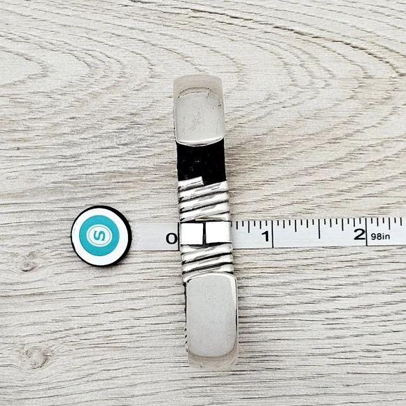 Silpada Super Rare Sterling Silver Black Snakeskin Heavy Cuff  EB430/B0430 - Picture 14 of 16